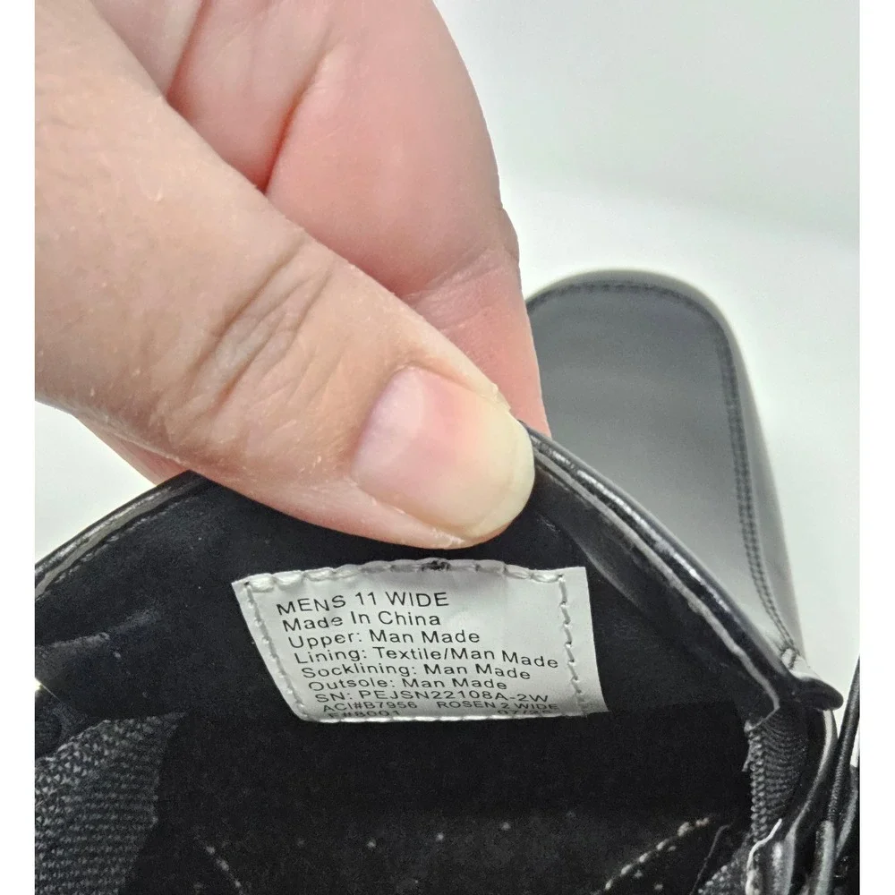 Perry Ellis Loafers Dress Shoes Mens 11 Wide Bicycle Toe Black Portfolio Slip On